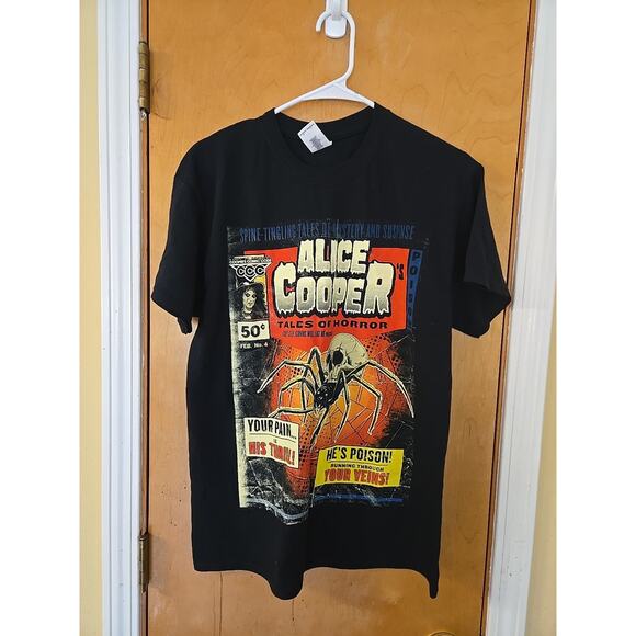 Alice Cooper World Tour Tales of Horror 2016 Band Tee T-Shirt Skull Medium New! - Picture 1 of 6